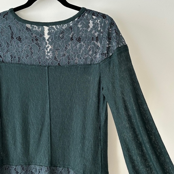 Free People New Romantics Green Lace Top - Picture 11 of 13